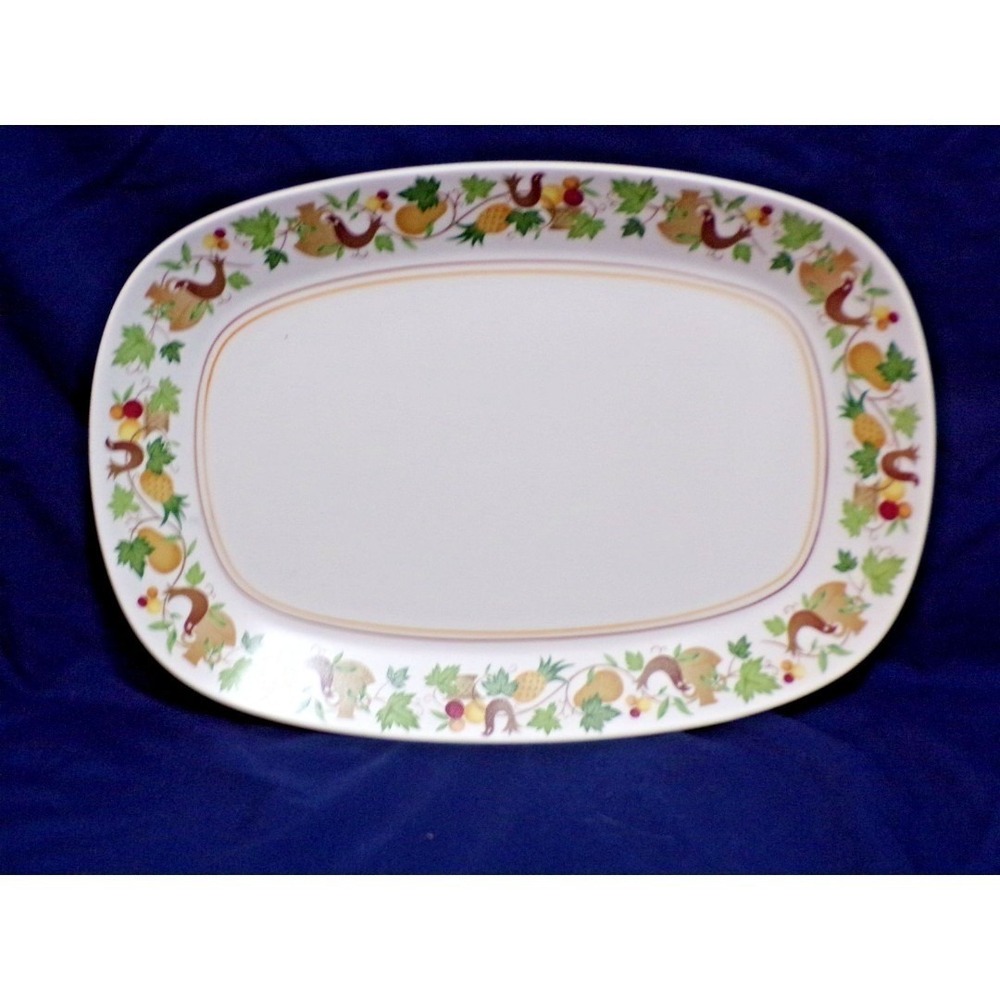 Noritake Progression China "Homecoming" #9002 Oval Serving Platter Really Cute!!